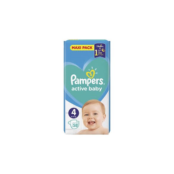 Pampers Active Baby Пелени 4 / 9-14кг/ 58бр.VPP