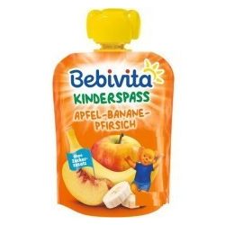   Bebivita - Забавна плодова закуска с ябълка, банани и праскова