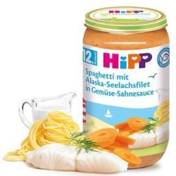   HIPP Рибно меню спагети с морска треска от Аляска в зеленчуково-сметанов сос 12м 250g
