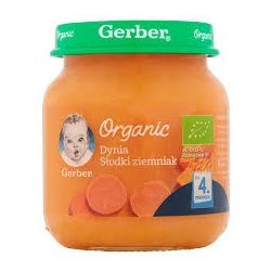   GERBER - Гербер пюре Organic тиква със сладък картоф - 125g
