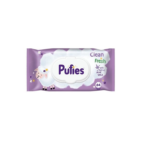 Pufies Clean & Fresh Бебешки мокри кърпички с алое вера 64 бр