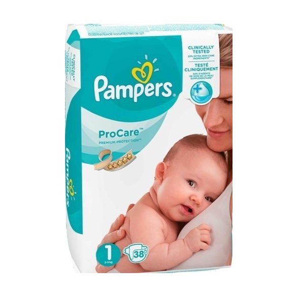PAMPERS PRO CARE 1 (2-5кг.) 38 броя