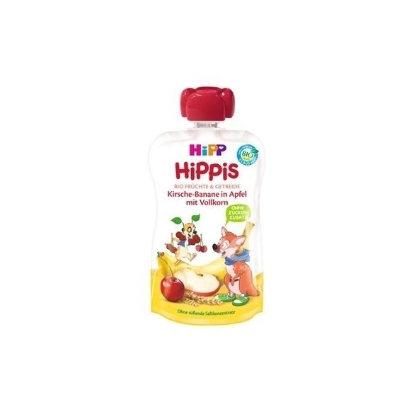 HIPP Био Плодова закуска Ябълка,вишна,банан с пълнозърнести култури