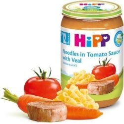   HIPP БИО Макарони с доматен сос и телешко 12м 220g