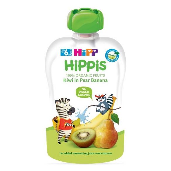HIPP Био Плодова закуска круша,банан и киви  100г 